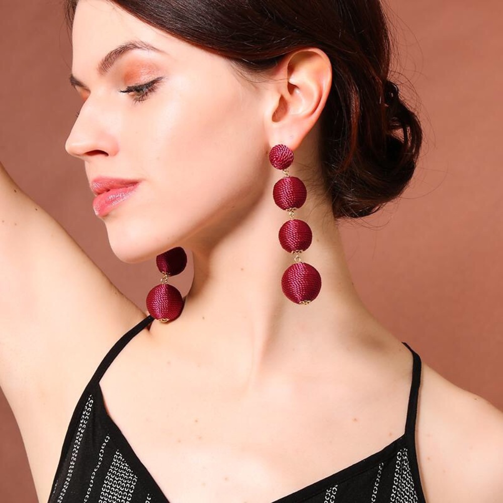 Layered Pom Pom earrings